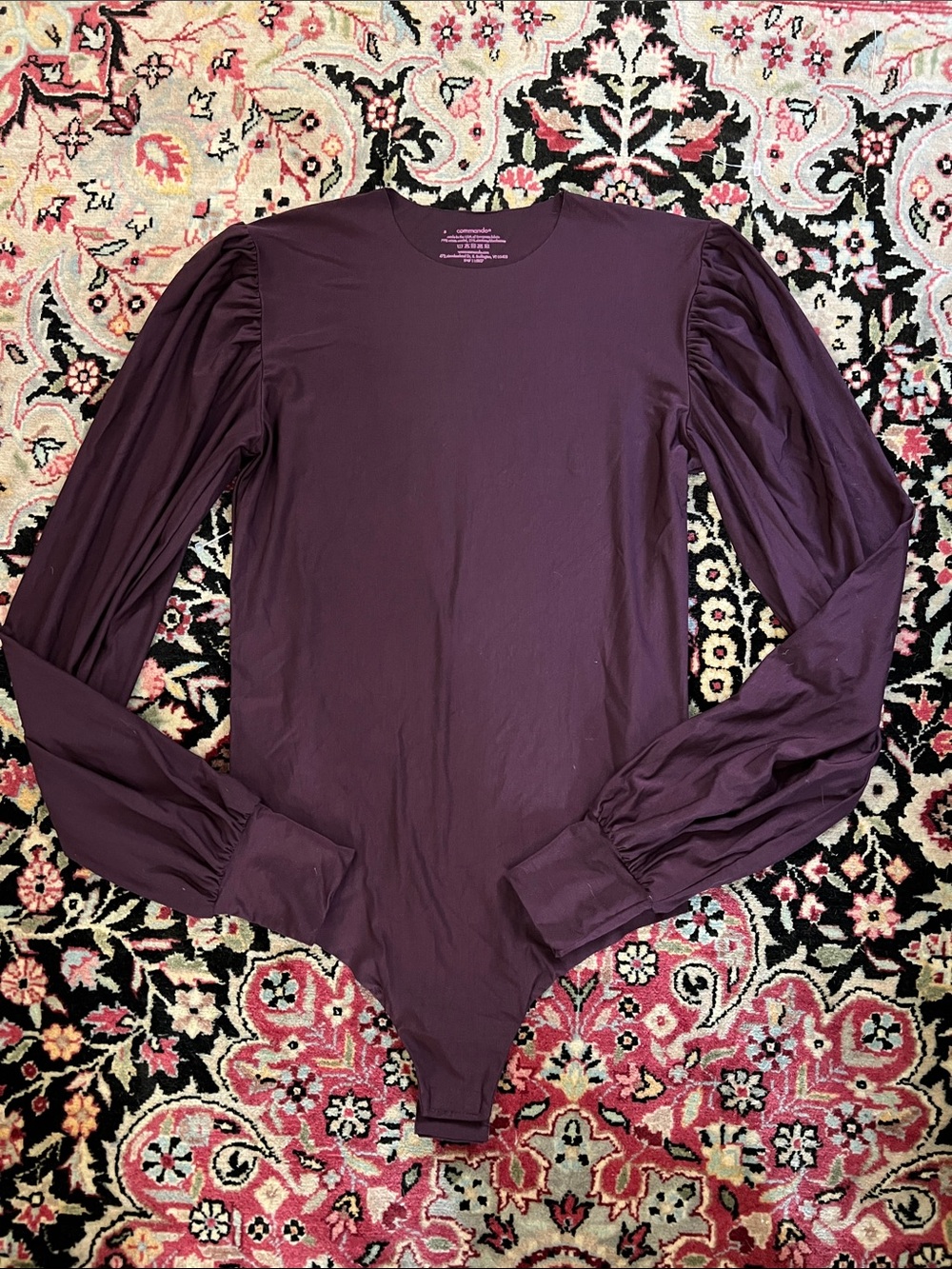 Commando puff sleeve bodysuit plum purple size Small